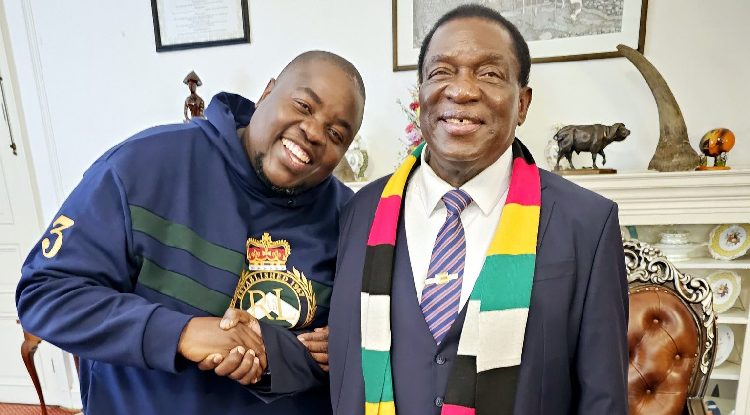 Wicknell Chivayo with President Emmerson Mnangagwa