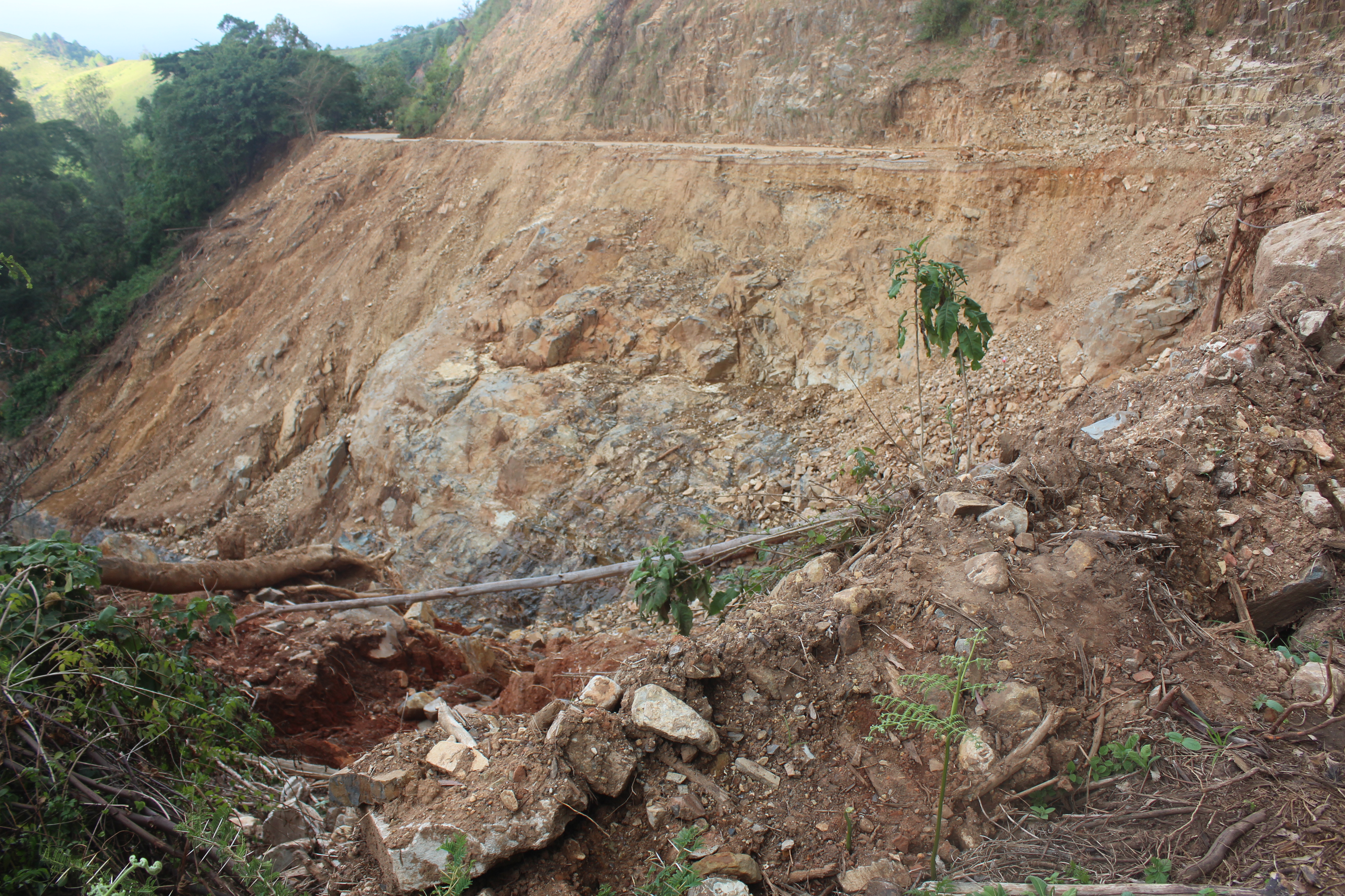 Road damage from Cyclone Idai in Chimanimani, Zimbabwe